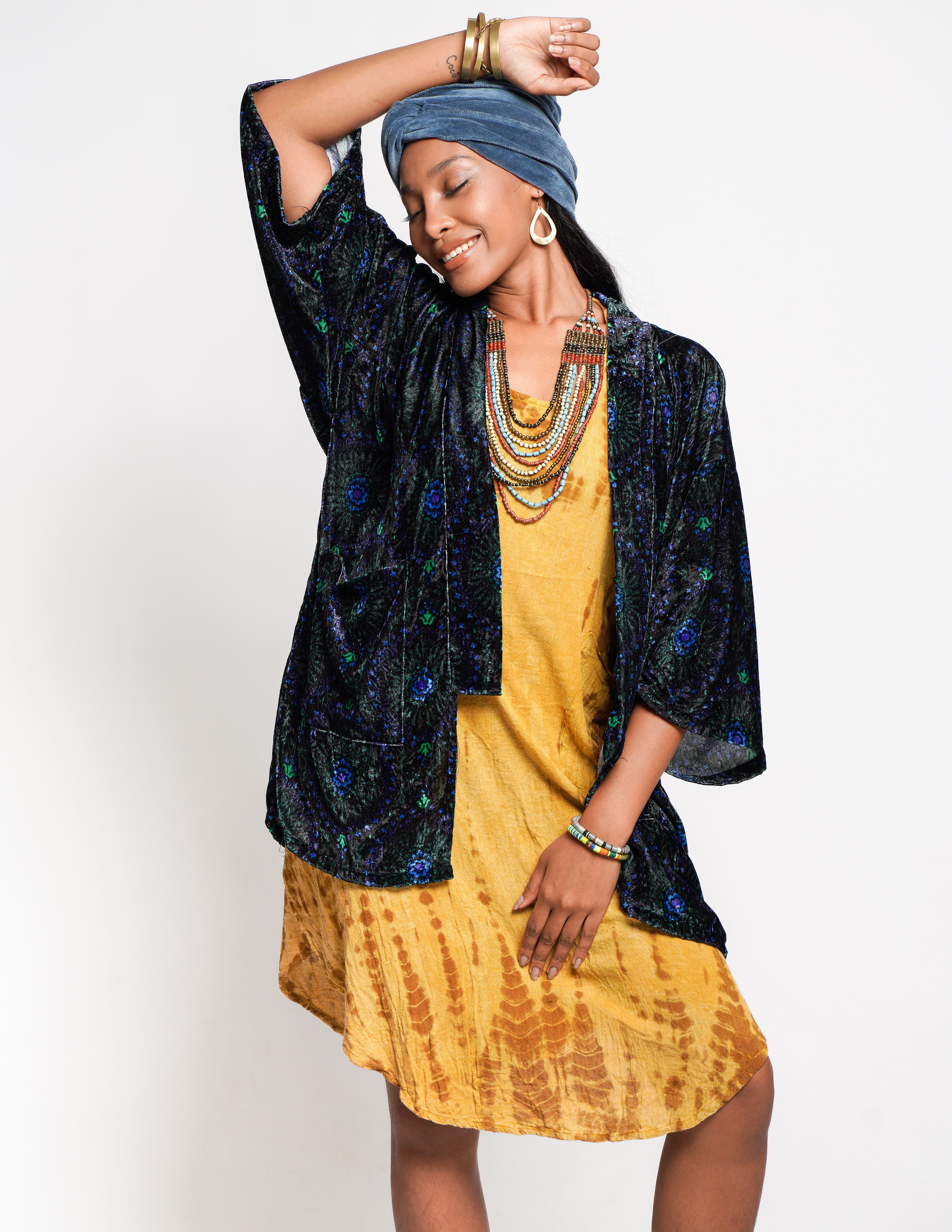 Black and clearance gold kimono cardigan